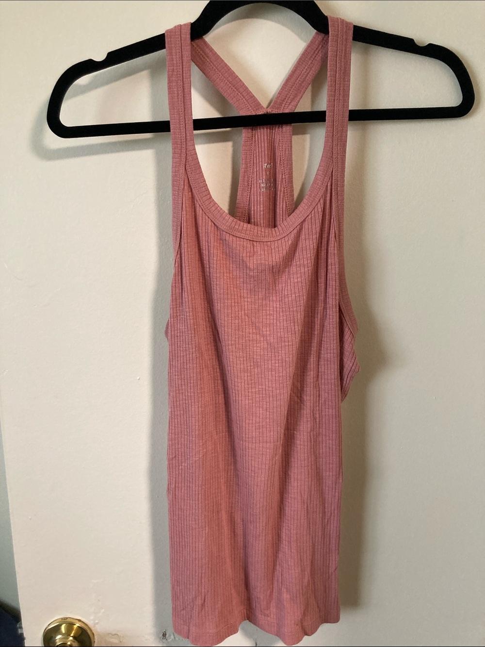 aerie Rose Ribbed Crossback Tank Top